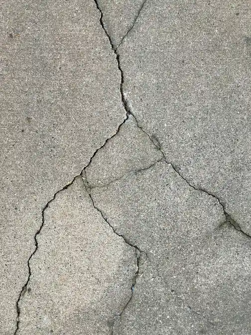 Cracked concrete floor